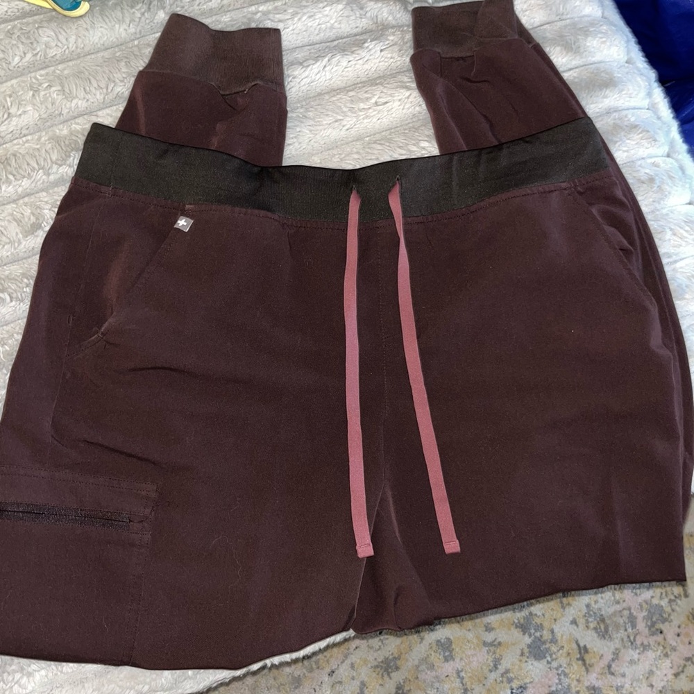 FIGS Espresso Brown Zamora Jogger Scrub Pants - Size XL